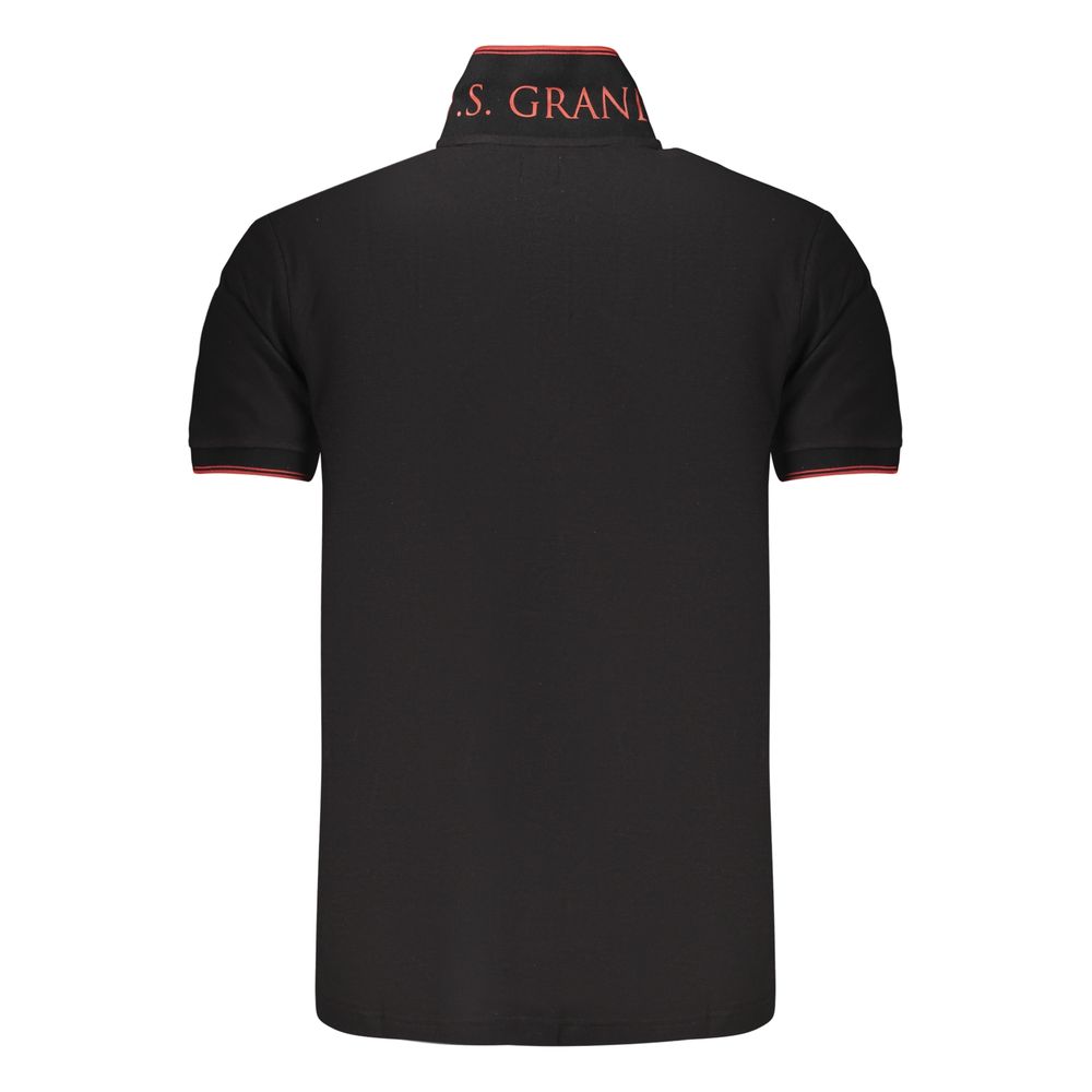 U.S. Grand Polo Schwarzes Baumwoll-Poloshirt für Herren