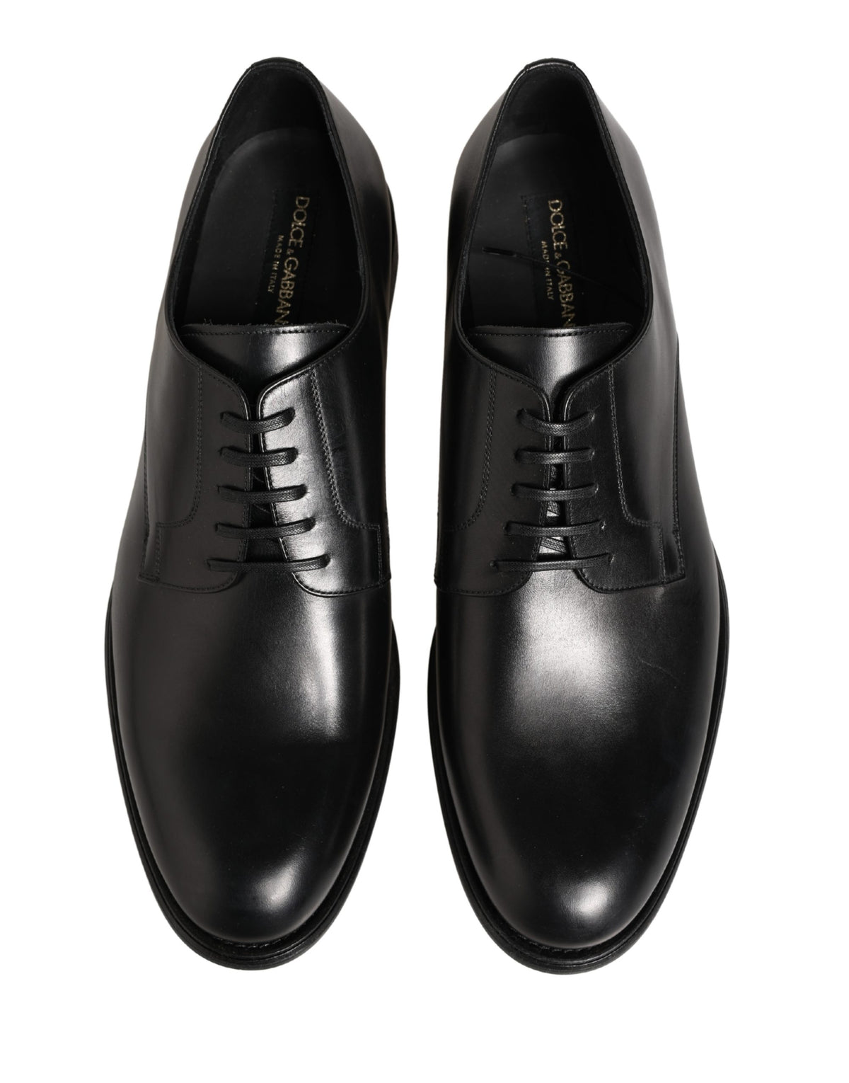 Dolce & Gabbana Schwarze Derby-Schuhe aus Kalbsleder für Herren