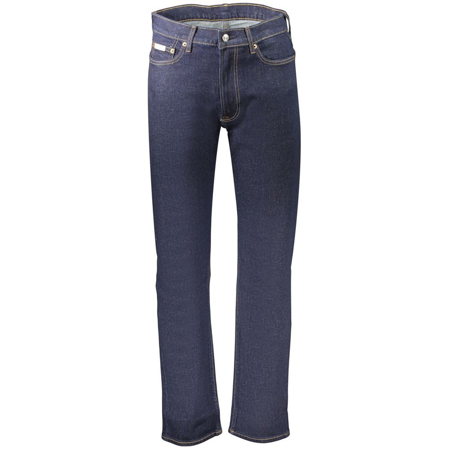 Calvin Klein Men's Blue Cotton Jeans, Crafted for Elegance and Comfort