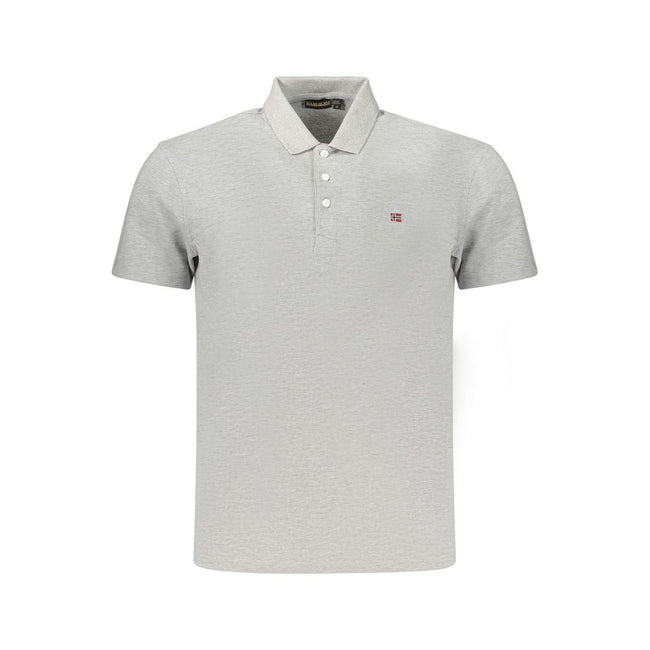 Napapijri Graues Herren-Poloshirt aus Baumwolle