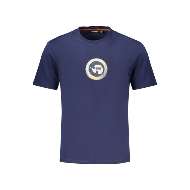 Napapijri Blaues Baumwoll-T-Shirt für Herren