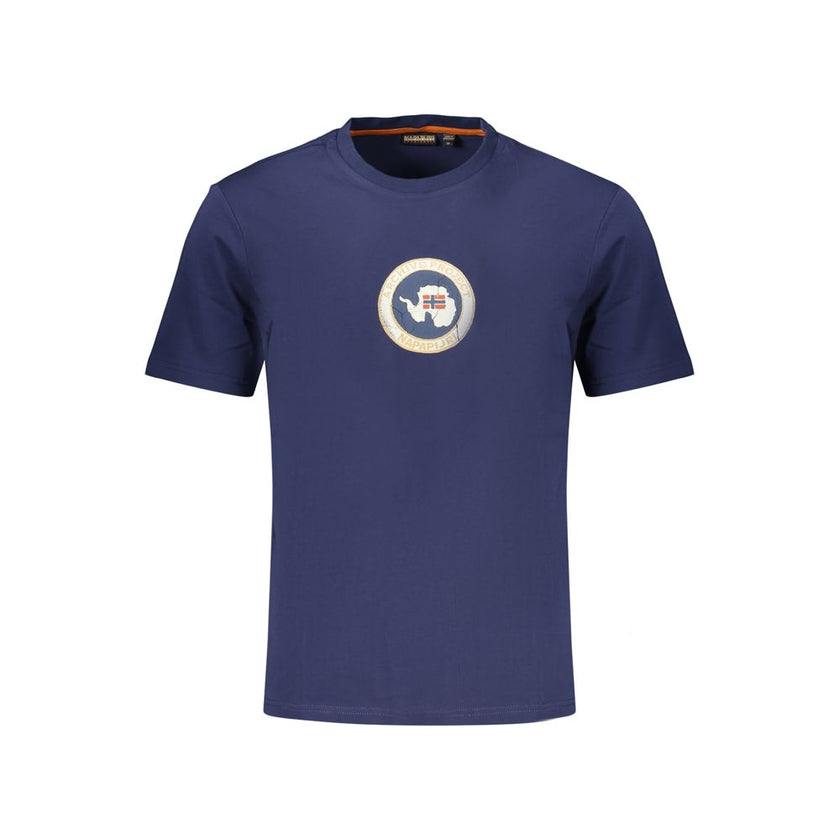 Napapijri Blaues Baumwoll-T-Shirt für Herren