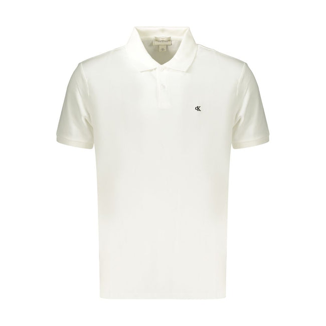 Calvin Klein Weißes Herren-Poloshirt aus Baumwolle