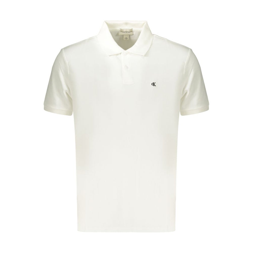 Calvin Klein Weißes Herren-Poloshirt aus Baumwolle