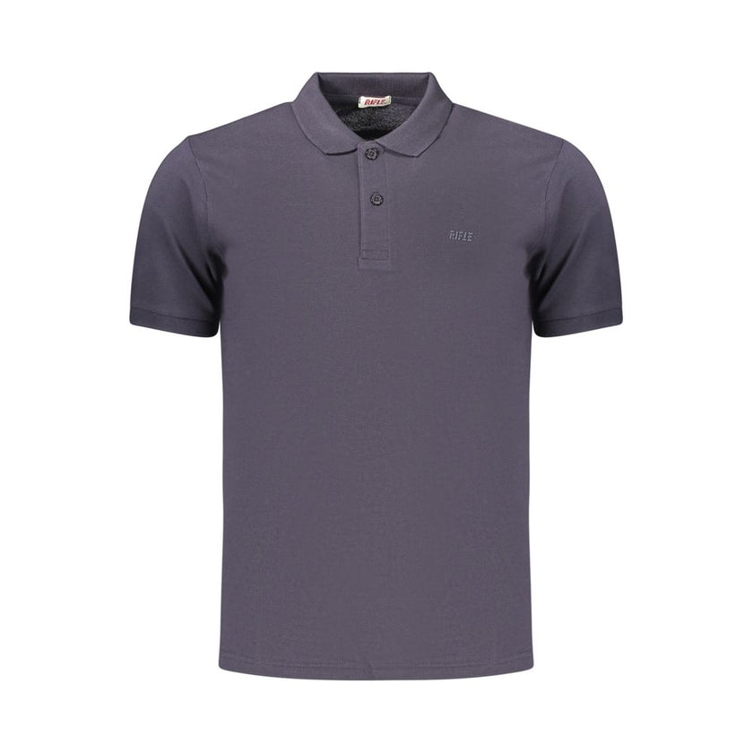 Rifle Blaues Baumwoll-Poloshirt für Herren