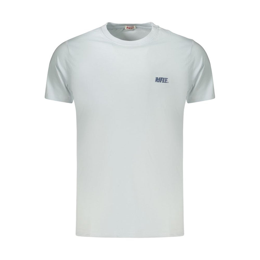 Rifle Hellblaues Herren-T-Shirt aus Baumwolle