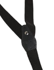 Dolce & Gabbana Schwarze Hosenträger aus Baumwolle und Leder mit elastischem Y-Rücken und Metallclips