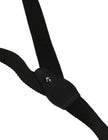 Dolce & Gabbana Schwarze Hosenträger aus Baumwolle und Leder mit elastischem Y-Rücken und Metallclips