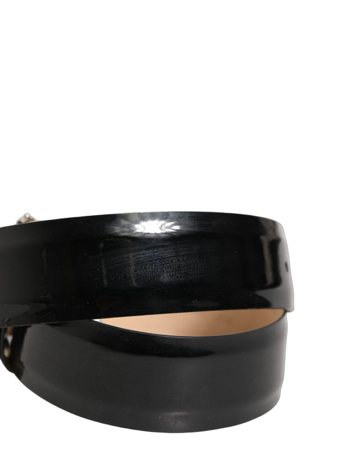 Dolce & Gabbana Black Leather Belt with Crystal and Metal Buckle