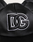 Dolce & Gabbana Herren Baseballcap aus schwarzem Samt mit Tiermotiv
