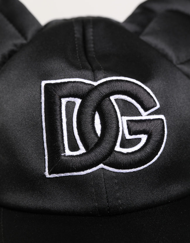 Dolce & Gabbana Herren Baseballcap aus schwarzem Samt mit Tiermotiv