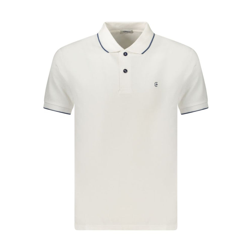 Coveri Moving Bianco Baumwoll-Herrenpoloshirt