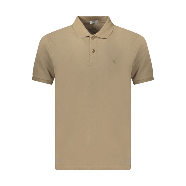 Coveri Moving Herren-Poloshirt aus brauner Baumwolle