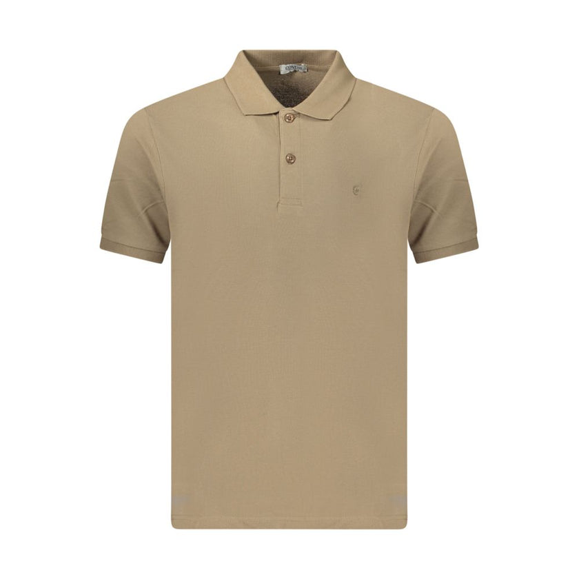 Coveri Moving Herren-Poloshirt aus brauner Baumwolle