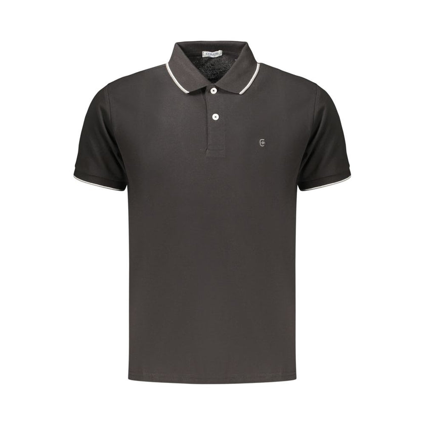 Coveri Moving Schwarzes Baumwoll-Poloshirt für Herren