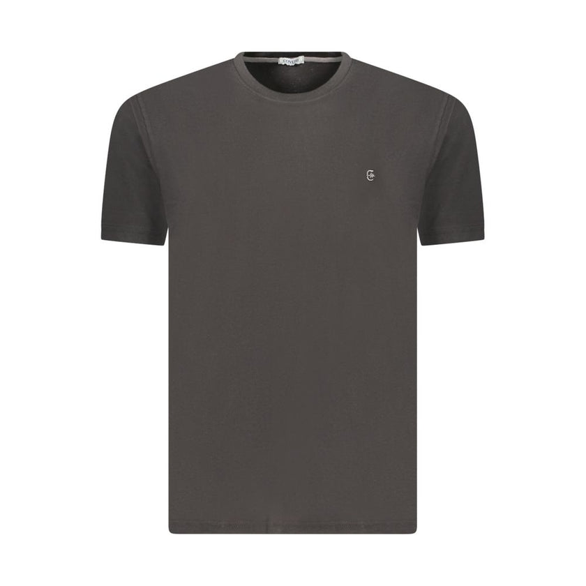 Coveri Moving Schwarzes Baumwoll-T-Shirt für Herren