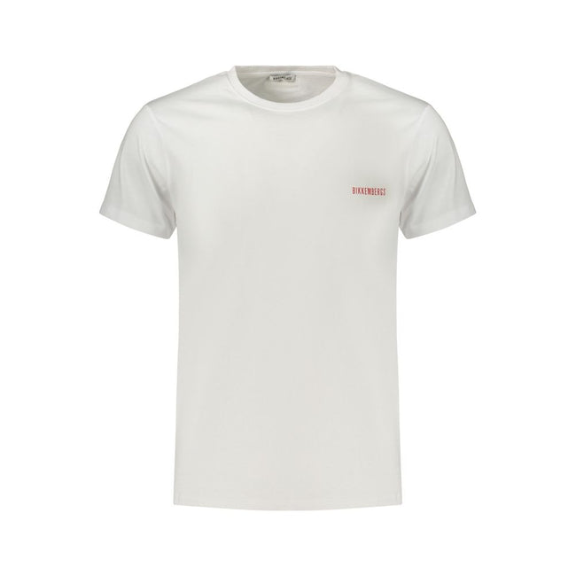 Bikkembergs Weißes Herren-T-Shirt aus Baumwolle