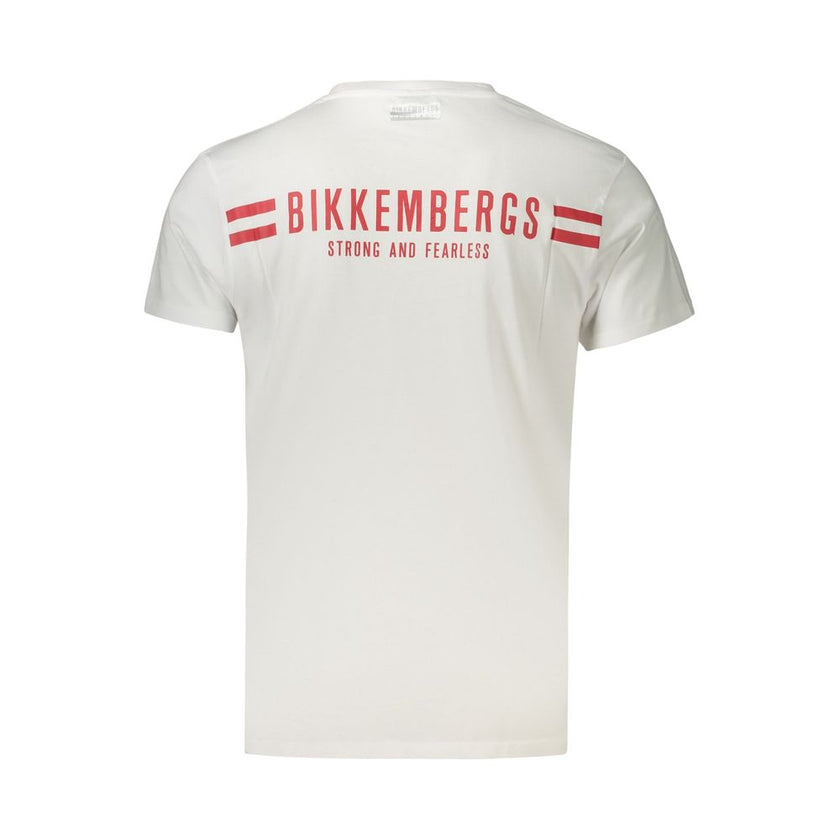 Bikkembergs Weißes Herren-T-Shirt aus Baumwolle