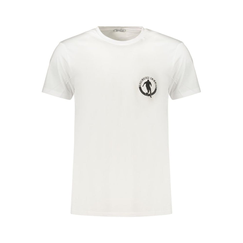 Bikkembergs Weißes Herren-T-Shirt aus Baumwolle