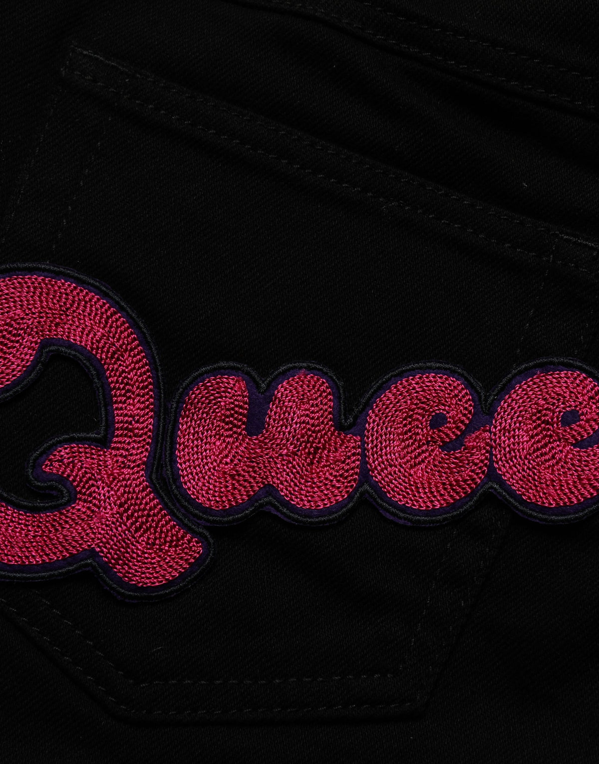 Dolce & Gabbana Schwarze Jeans mit Queen-Stickerei PRETTY Denim
