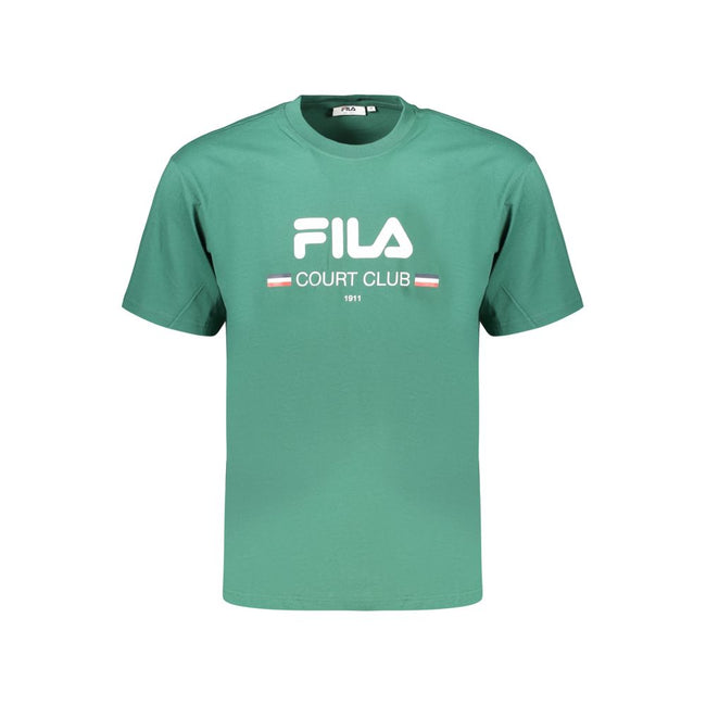 Fila Grünes Baumwoll-T-Shirt für Herren