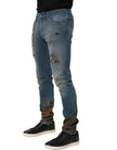 Dolce & Gabbana Blaue Skinny Jeans mit mittlerer Taille und Destroyed-Effekt
