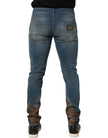 Dolce & Gabbana Blaue Skinny Jeans mit mittlerer Taille und Destroyed-Effekt