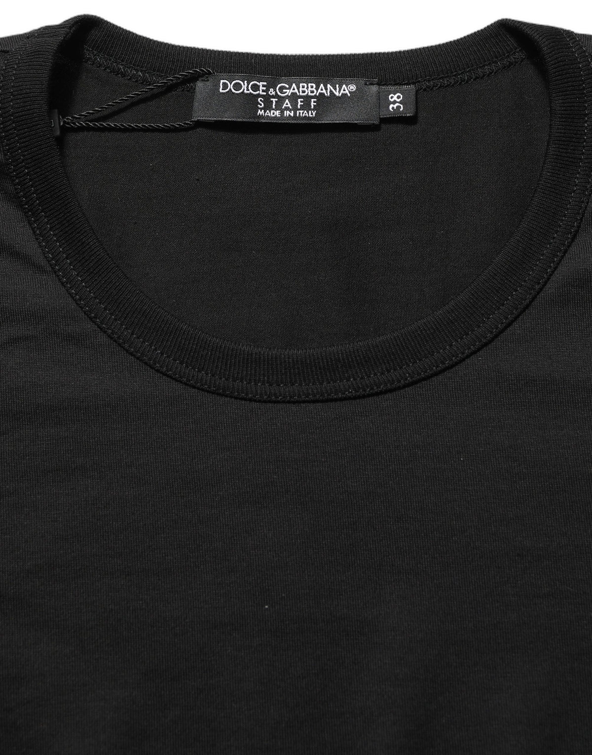 Dolce & Gabbana Black Cotton Crew-Neck Short-Sleeve T-Shirt