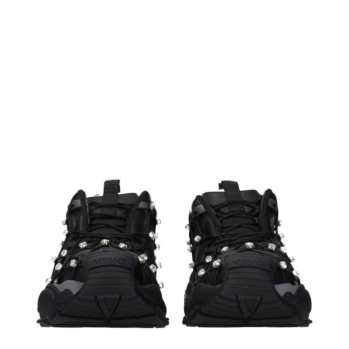Versace Black Fabric Low-Top Sneakers
