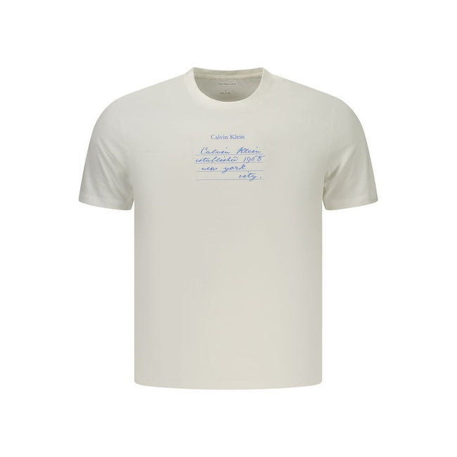 Calvin Klein Weißes Herren-T-Shirt aus Baumwolle