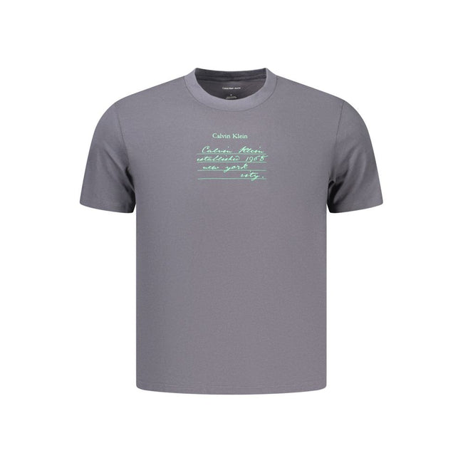 Calvin Klein Graues Baumwoll-T-Shirt für Herren