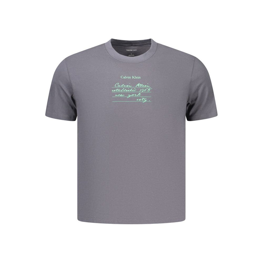 Calvin Klein Graues Baumwoll-T-Shirt für Herren