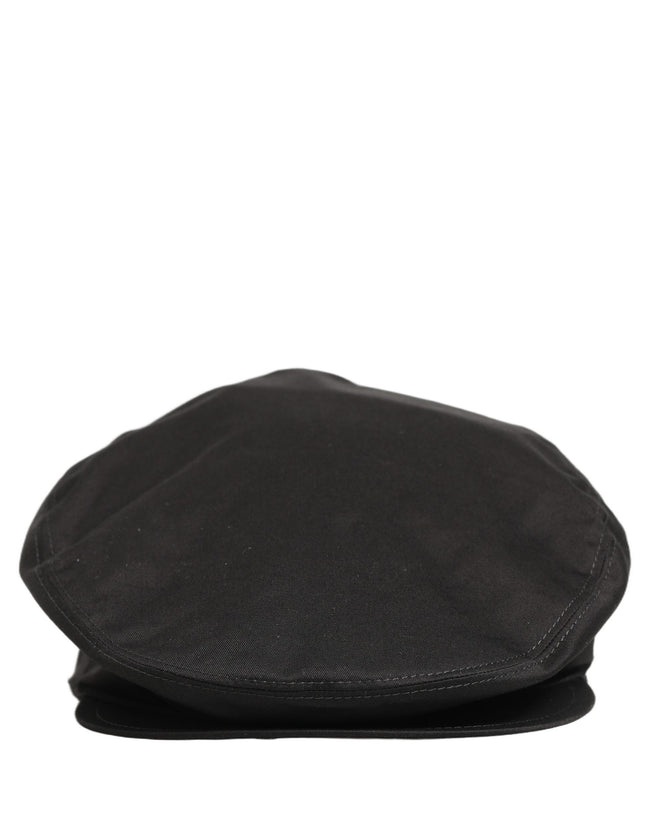 Dolce & Gabbana Herren Schwarze Baumwolle Stretch Newsboy Mütze Capello Hut