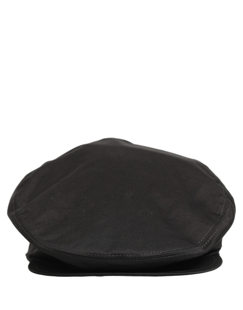 Dolce & Gabbana Herren Schwarze Baumwolle Stretch Newsboy Mütze Capello Hut