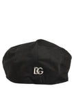 Dolce & Gabbana Herren Schwarze Baumwolle Stretch Newsboy Mütze Capello Hut