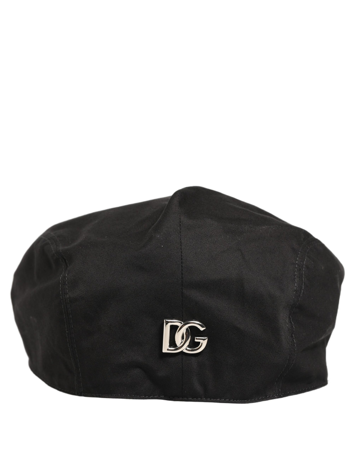 Dolce & Gabbana Herren Schwarze Baumwolle Stretch Newsboy Mütze Capello Hut