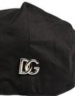 Dolce & Gabbana Herren Schwarze Baumwolle Stretch Newsboy Mütze Capello Hut