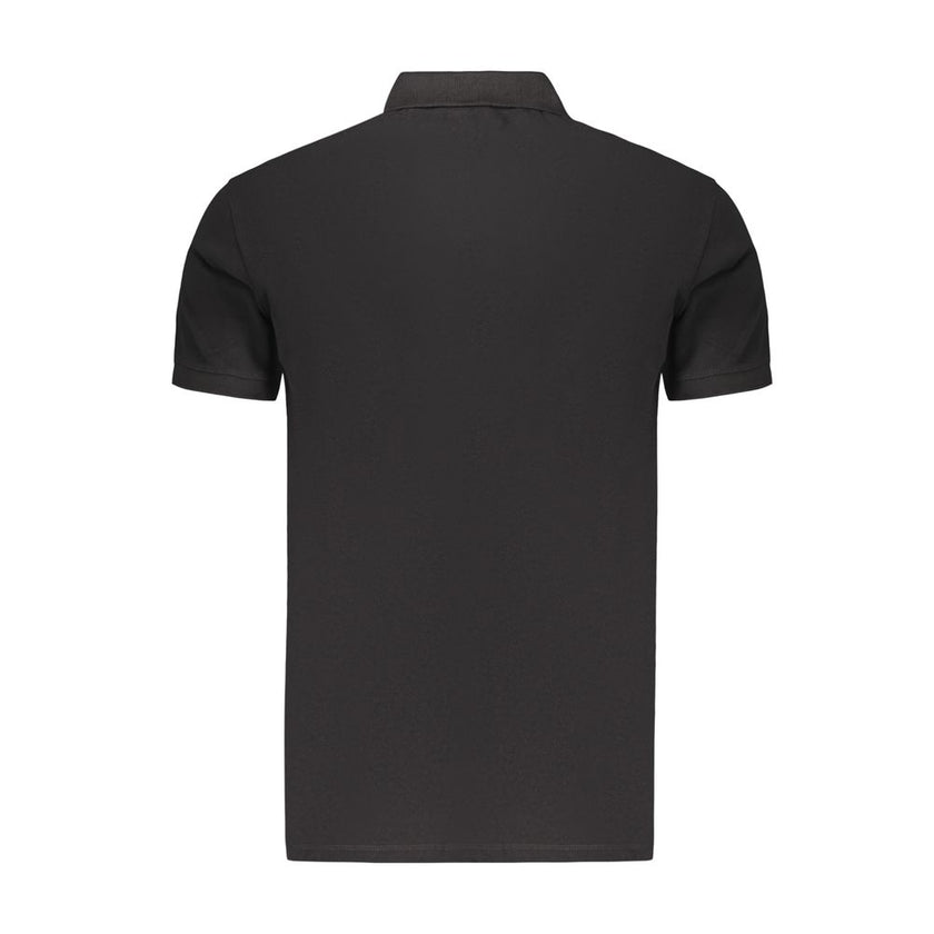 Marina Militare Schwarzes Baumwoll-Poloshirt für Herren