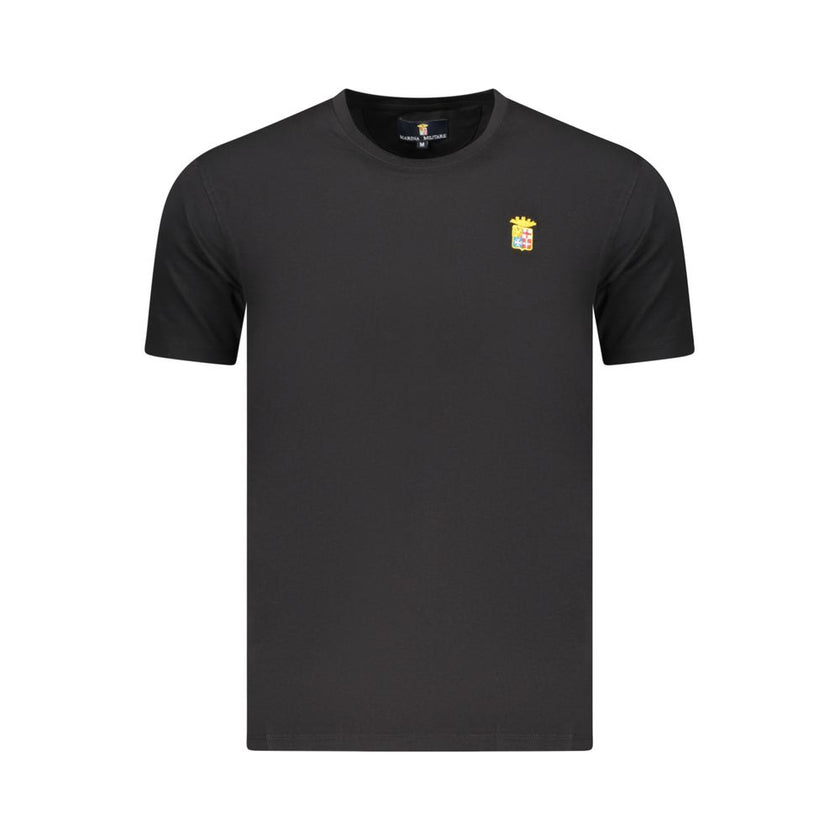 Marina Militare Schwarzes Baumwoll-T-Shirt für Herren