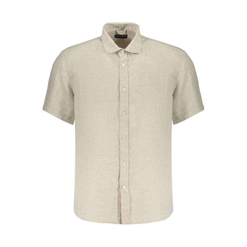 North Sails Beige Leinen Kurzarmhemd