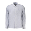 North Sails Blaues Leinenhemd mit Muster