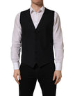Dolce & Gabbana Schwarze Wollweste mit schmaler Passform