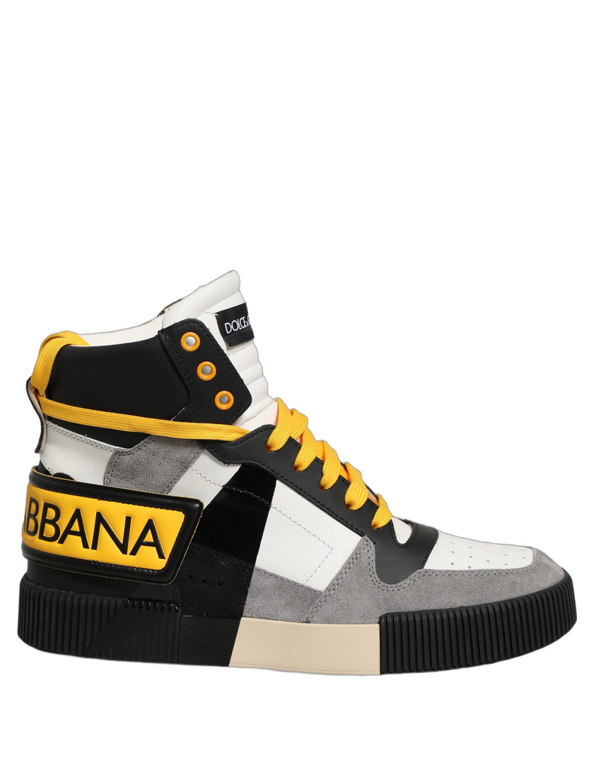 Dolce & Gabbana Multicolor Leder High Top Sneakers Schuhe