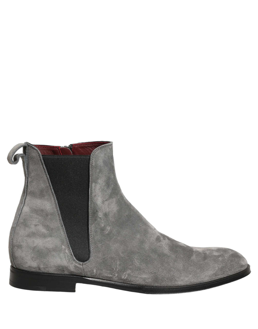 Dolce & Gabbana Graue Chelsea Boots aus Wildleder