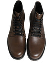 Dolce & Gabbana Braune Perugino Leder Herren Stiefeletten