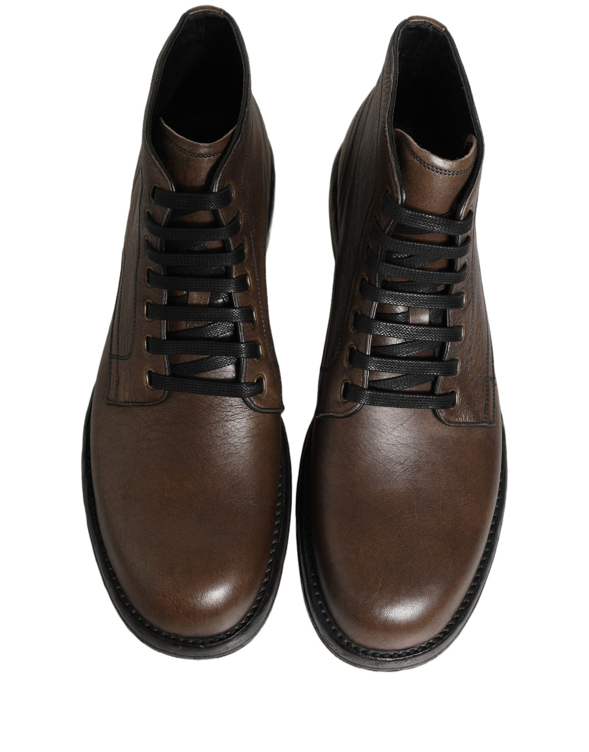 Dolce & Gabbana Men's Brown Perugino Leather Ankle Boots