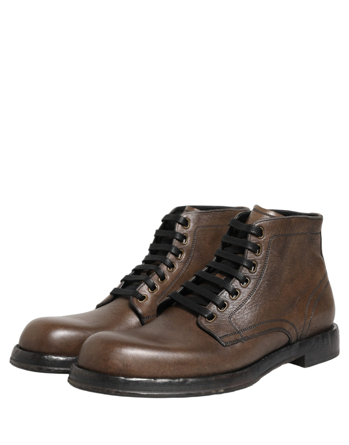 Dolce & Gabbana Men's Brown Perugino Leather Ankle Boots