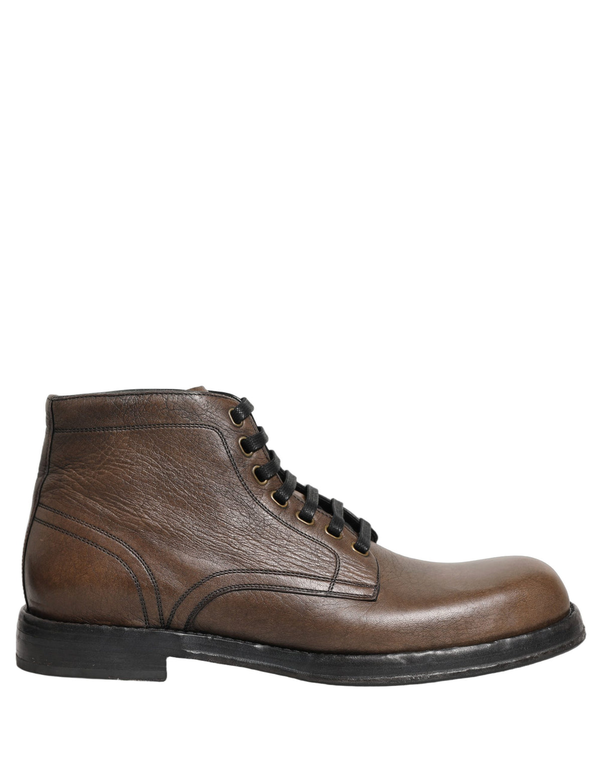 Dolce & Gabbana Men's Brown Perugino Leather Ankle Boots