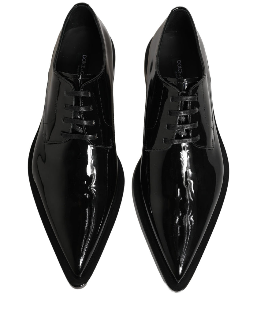 Dolce & Gabbana Schwarze Leder Herren Derby Business-Schuhe