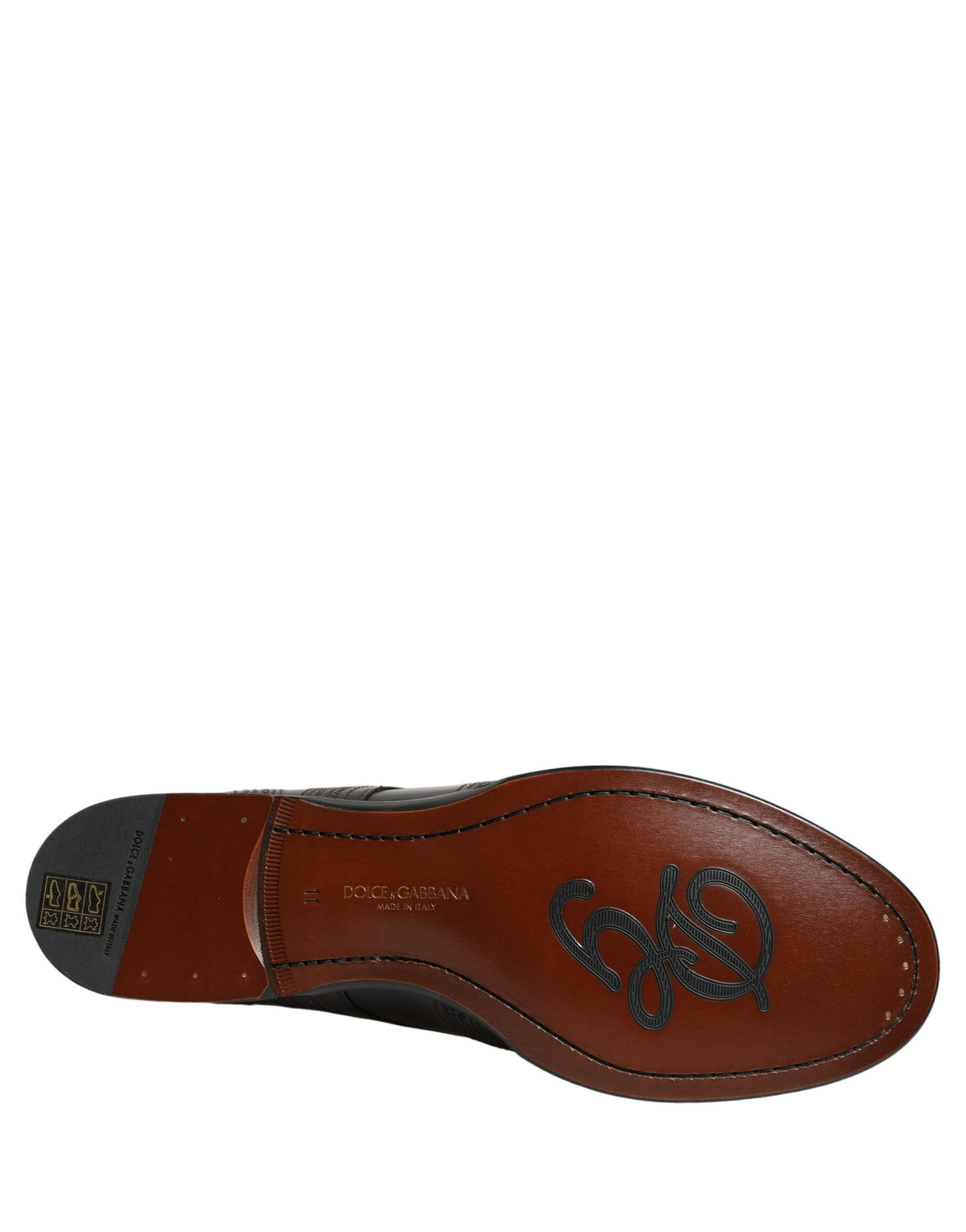 Dolce & Gabbana Black Leather Derby Lace-Up Shoes with Embroidery